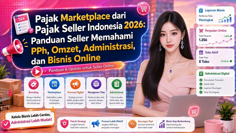 Pajak Marketplace dari Pajak Seller Indonesia 2026: Panduan Seller Memahami PPh, Omzet, Administrasi, dan Bisnis Online